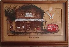 Coca Cola Country Store Picture Clock Painted Glass Framed Shadow Box   picture