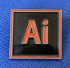 Ai Artificial Intelligence Black & Red Square Lapel Pin Back picture