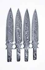 4xDamascus steel BLANK BLADES (FLINT KNAPPED FINISH ) FOR DAGGER KNIFE MAKING  picture