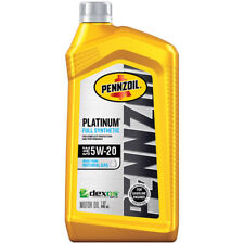 Pennzoil 550022686 Platinum 5W-20 Grade Synthetic Motor Oil 1 qt. (Pack of 6) picture