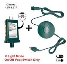 Set Adapter DC 12V 1.67A + Power Cord Foot Switch 1/2in Plug 6Ft - 8 LIGHT MODE picture
