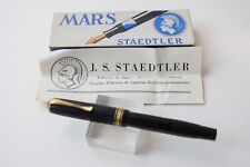 VINTAGE STAEDTLER MARS 4290 100 FOUNTAIN PEN ORIGINAL B GOLD NIB BOX&PAPER 1940s picture