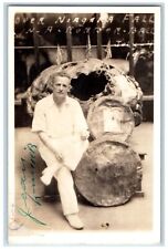 Autograph Jean Lussier Barrel Niagara Falls Daredevil NY RPPC Photo Postcard picture