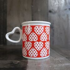 Hearts on Hearts Valentine Ceramic Coffee Mug Cup Heart Handle picture