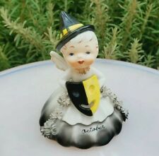 Vintage Napco October Birthday Angel Bell 1956 Figurine Halloween Witch Cutie picture