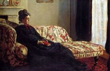 Art Oil painting Meditation-Madame-Monet-Sitting-on-a-Sofa-1870-1871-Claud picture
