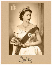 QUEEN ELIZABETH II Autograph Photograph Young Quality Restoration v2 8x10 RP picture