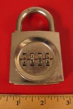 VINTAGE FOUR 4 PIN TUMBLER COMBINATION LOCK PADLOCK WOW  picture