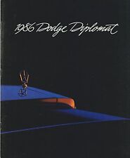 1986 Dodge DIPLOMAT Brochure/Catalog w/ Color Chart: SALON, SE, picture