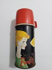 Vintage 1962 Mattel Barbie Metal Thermos  Red Plastic Cup 10 Ounce Holtemp A3 picture