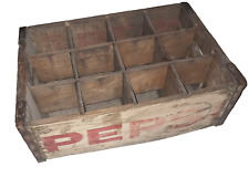 Vintage Wooden Pepsi Cola Bottle Crate Box Advertising Sign Rustic picture