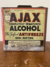 Rare Vintage Ajax Alcohol Antifreeze One Gallon Can -1 Gal in Good Condition  picture