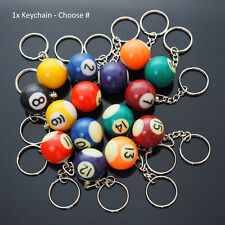 1x Billiards Table Pool Ball Keychain Cool Player Gift  - Choose Numbers 1-15  picture