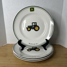4 Gibson John Deere Tractor 11.25” Dinner Plates 