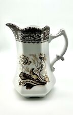 Vintage I. Godinger & Co Ellana Porcelain Ivory And Brown French Country Pitcher picture