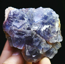 250g Natural ladder-like Transparent Blue Fluorite Crystal Mineral Specimen picture