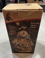 Kirklands Potter's Garden Snowman Tealight Candle Holder Noel Holiday Decor 8
