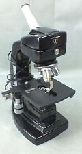 Vintage BAUSCH & LOMB Metal MICROSCOPE Black 3.5X 10X 43X picture