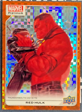 2022 Upper Deck Marvel Platinum Red Hulk #190 Orange Checkers Refractor 10/33 picture