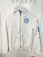 2019 WALT DISNEY WORLD FRONT ZIPPER WHITE HOODED SWEATER, SIZE XS picture