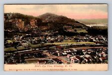 Wheeling WV-West Virginia, Aerial Of Town Area, Antique, Vintage Postcard picture