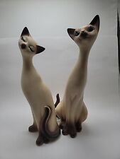 Vintage National Potteries Napco Japan Large Tall Porcelain Siamese Cats  picture