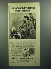 1944 Heinz Baby Food Ad - Keep to Your Routine picture