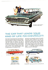 1959 Print Ad Chevrolet Nomad 4-door 6-passenger Brookwood Parkwood Kingswood picture