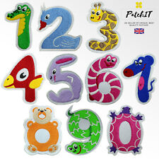 Animal Counting Numbers Patch to Iron/Sew on, Embroidered Cloth Patch Kids Learn picture