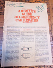 VNTG 1974 WOMAN'S Guide To EMERGENCY Car REPAIR Family CIRCLE 8 page ILLUSTRATED picture