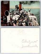 Steamship NRL Steamer CHIPPEWA DECK SCENE Vintage Postcard f213 picture