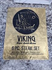 Vintage Viking Super Sword Blades 6 Pc. Steak Set In Original Box picture
