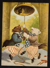 Old Vintage Postcard Liberty Bell Bears - Seymour Eaton 1984 picture