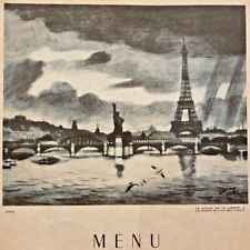 1950s French Line Festival Gastronomique Waldorf Astoria Restaurant Menu Paris picture