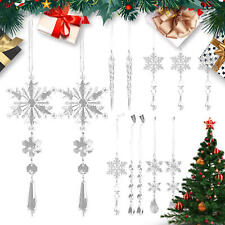 12pcs Acrylic Icicle Ornaments Snowflake Christmas Tree Ornament Hanging Decor picture