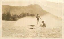 RPPC Postcard Hawaii Waikiki Surfboard Riding 23-9406 picture