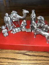 Vintage HERITAGE PEWTER  Christmas Nativity 11 Pieces picture