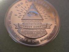 2 TROY OZ..9999 PURE SILVER MASONIC ALL SEEING EYE COIN AWAKENING   +  GOLD picture