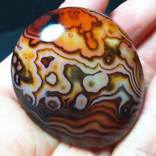 TOP 62.6G Natural Polished Silk Banded Lace Agate Crystal Madagascar A3234 picture