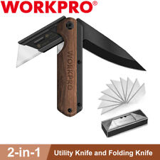 WORKPRO 2-in-1 Folding Knife Utility Knife Belt Clip Quick-Change Box Cutter NEW picture