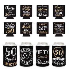 12 Pack 50th Birthday Can Cooler Sleeves for Soda, Beer, Decor and Party Favors picture