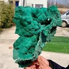 4.92LB Natural glossy Malachite cat eyetransparent cluster rough mineral sample picture
