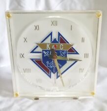 MCM Knights Of Columbus Lucite Desk Clock By Marion-Kay Model C83 picture