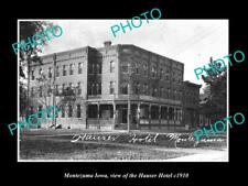 OLD 6 X 4 HISTORIC PHOTO OF MONTEZUMA IOWA VIEW OF THE HAUSER HOTEL c1910 picture