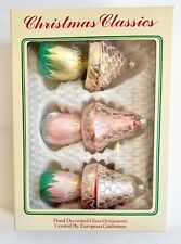 VTg Glass Blown Christmas Ornaments Psychadelic Mushrooms Set of (3) Romania picture