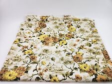 4+ yds Vintage Yellow & Brown Flowers Fabric Textured Slubs MCM Fountain House picture