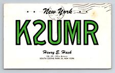 Vintage Ham Radio CB Amateur QSL QSO Postcard K2UMR South Ozone Park, NY 1957 picture