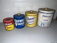 Vintage JL Clark canister set of 4 Advertisement Counter Containers picture