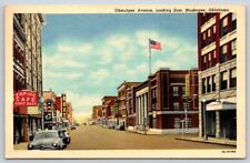 Vintage Postcard, Muskogee, Ok Okmulgee Avenue Looking East, Linden A4 picture