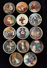 14 Norman Rockwell Collector Plates Cert of Auth  Mothers Day Christmas VTG picture